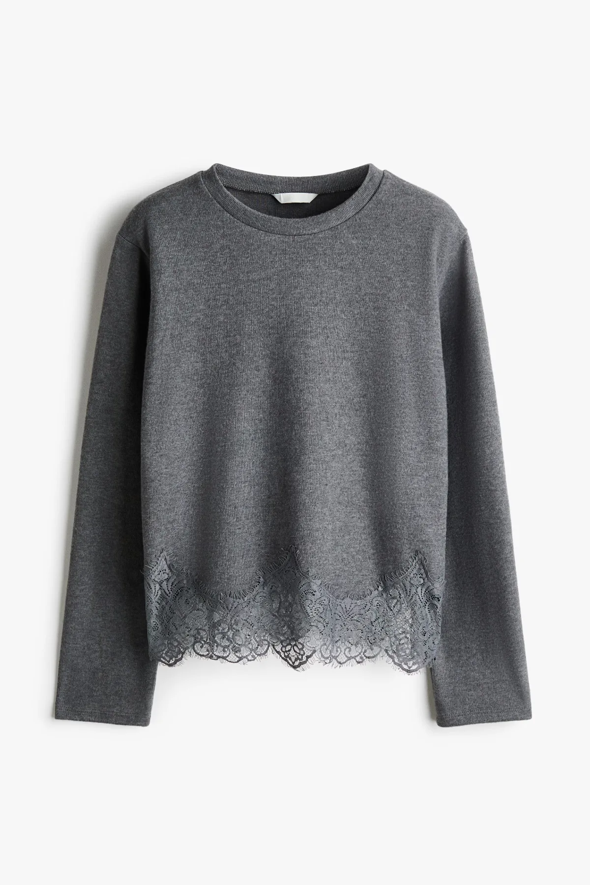 Lace-Trimmed Jersey Top by H&M