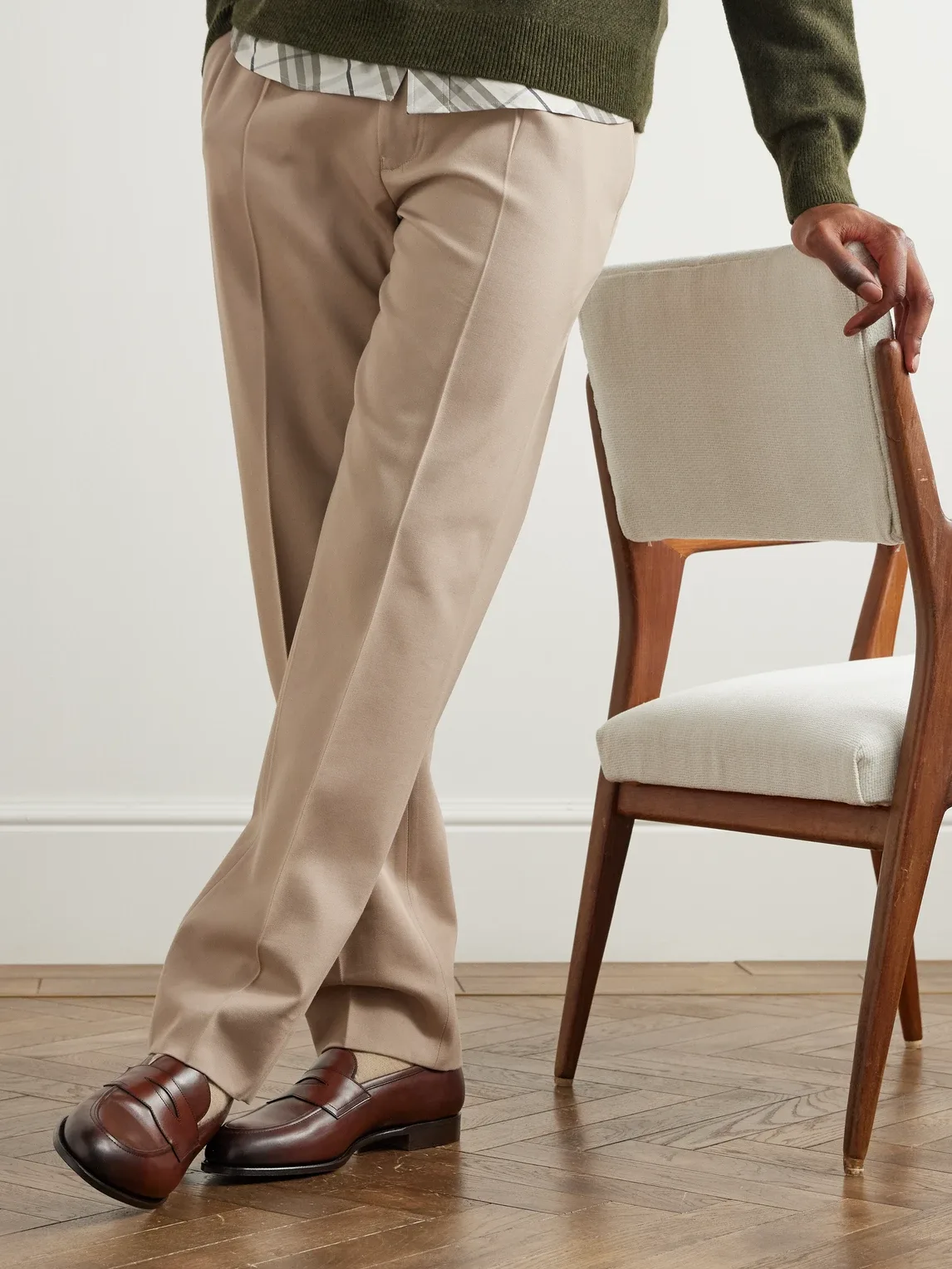 Piccadilly Leather Penny Loafers by Edward Green