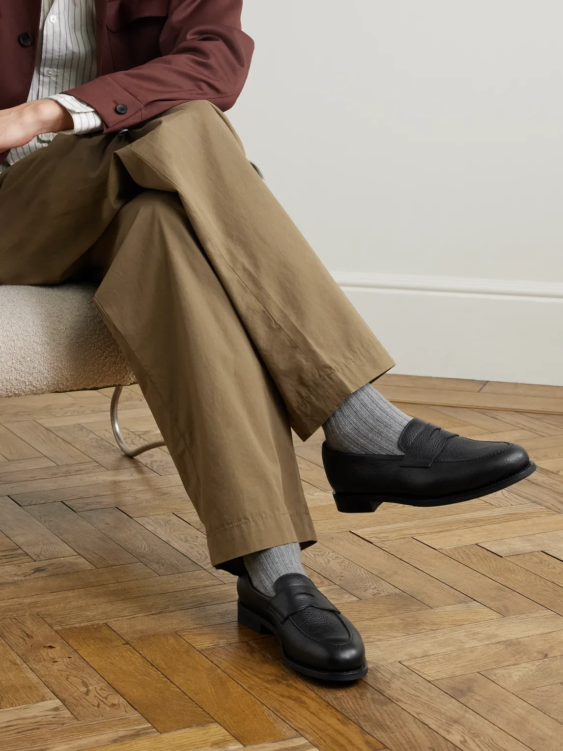 Full-Grain Leather Penny Loafers by Morjas