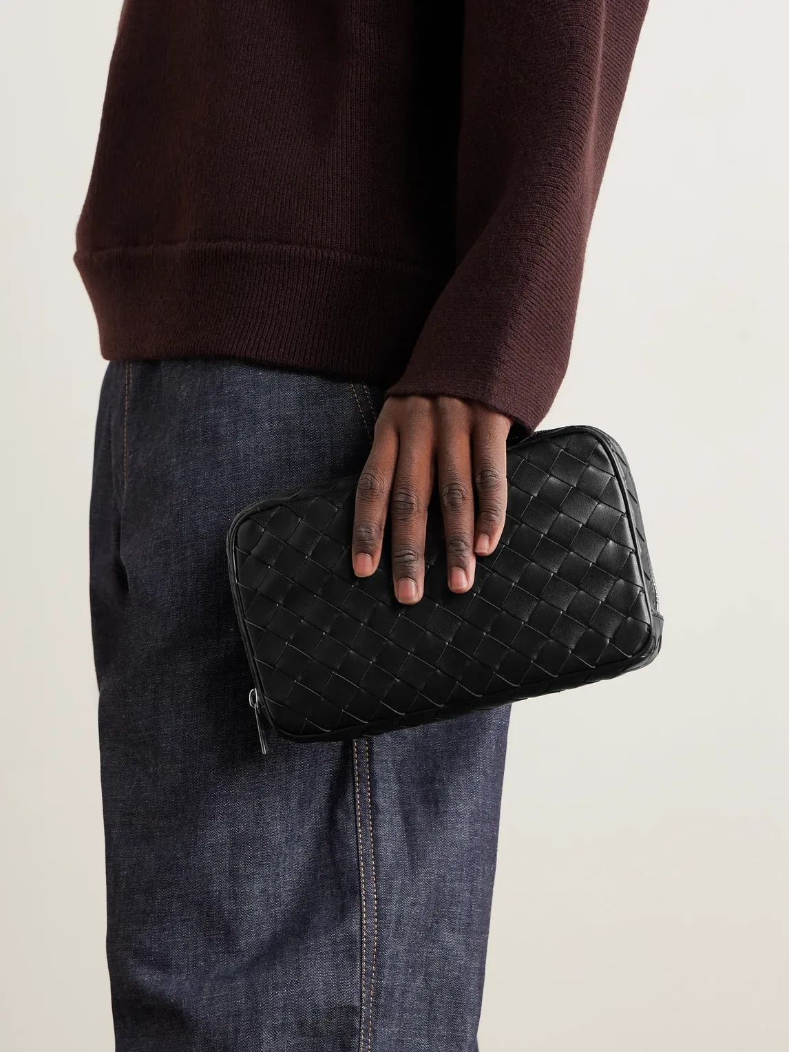 Intrecciato Leather Pouch by Bottega Veneta
