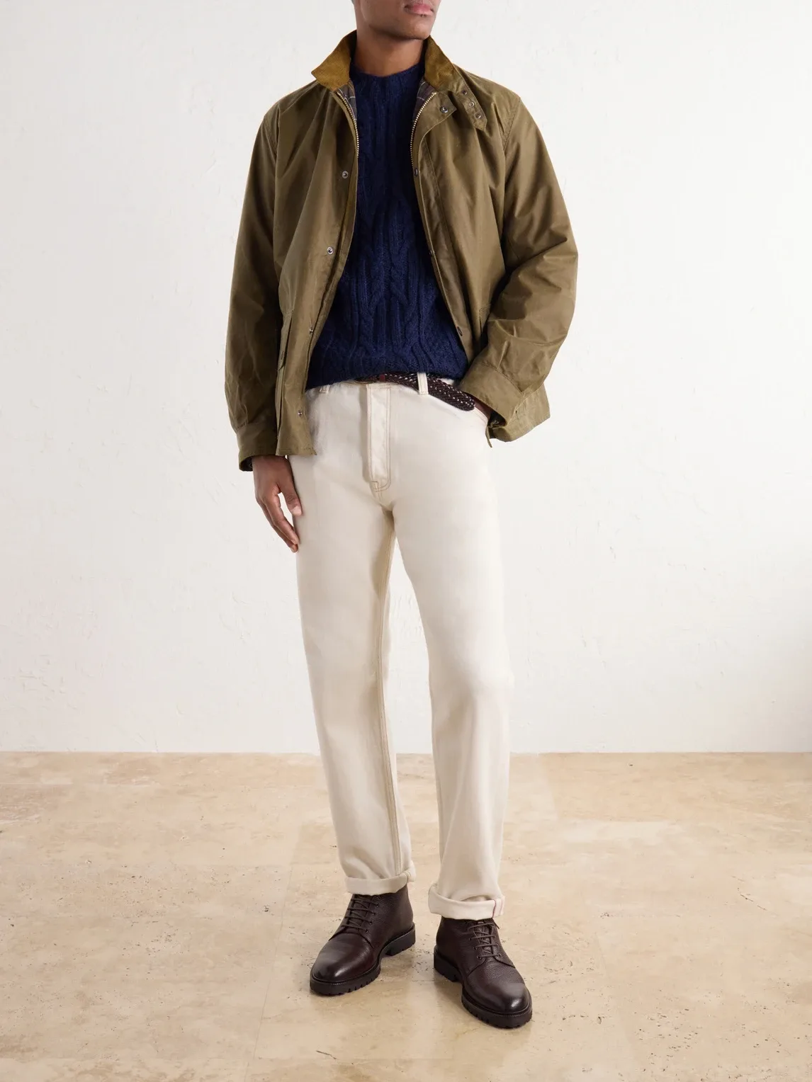 Cable-Knit Wool Sweater by Barbour