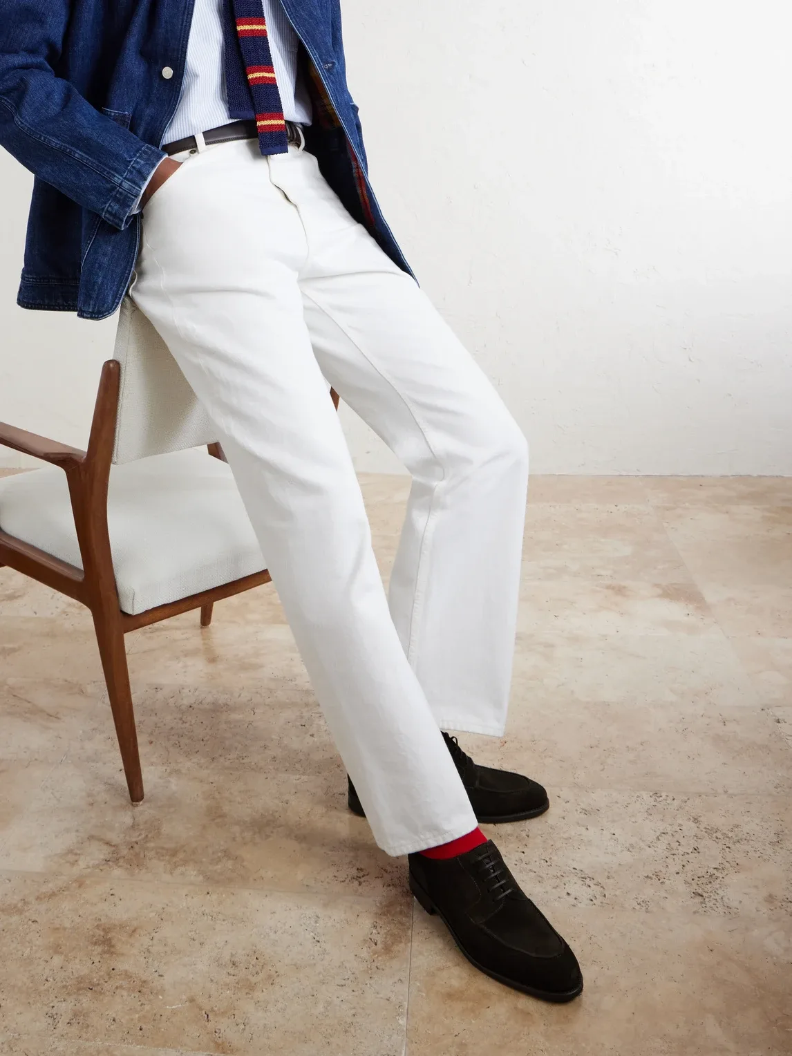 The Split Toe Suede Derby Shoes by Morjas