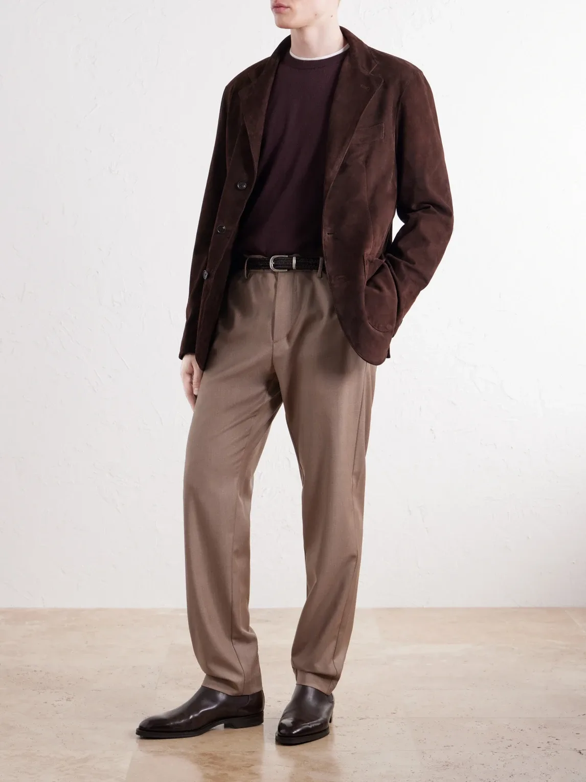 Tapered Wool-Blend Gabardine Trousers by Canali
