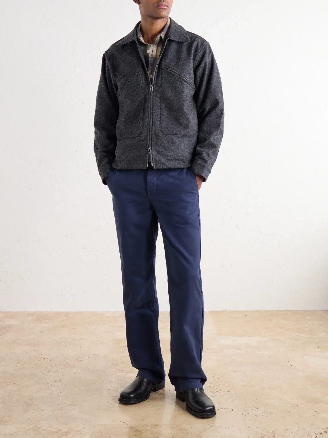 Cycling Wool-Blend Felt Jacket by 3sixteen