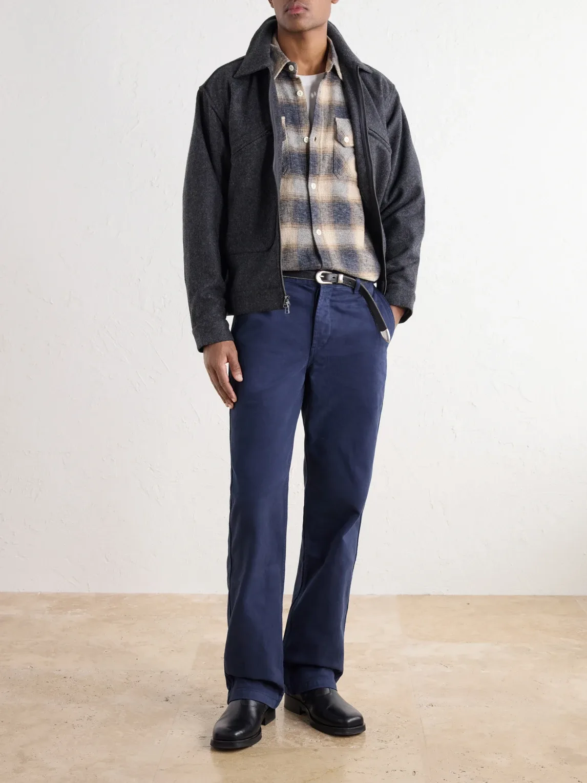 Work Straight-Leg Cotton-Twill Trousers