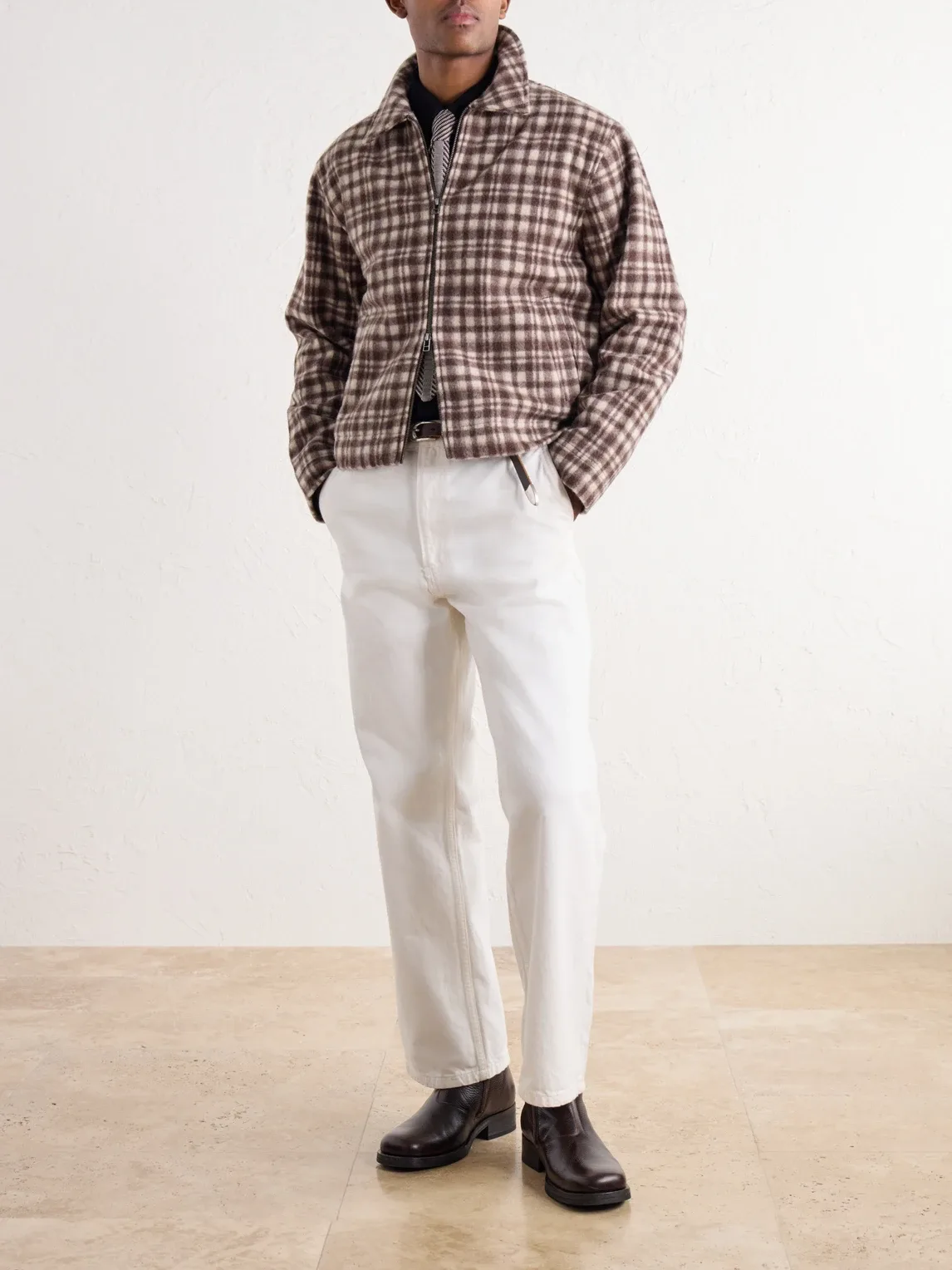 Club Checked Felted Wool-Blend Jacket by 3sixteen