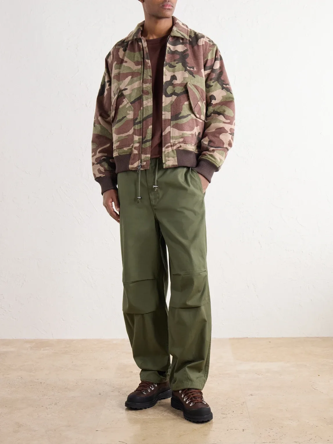 Trooper Straight-Leg Drawstring Cotton-Canvas Trousers by 3sixteen