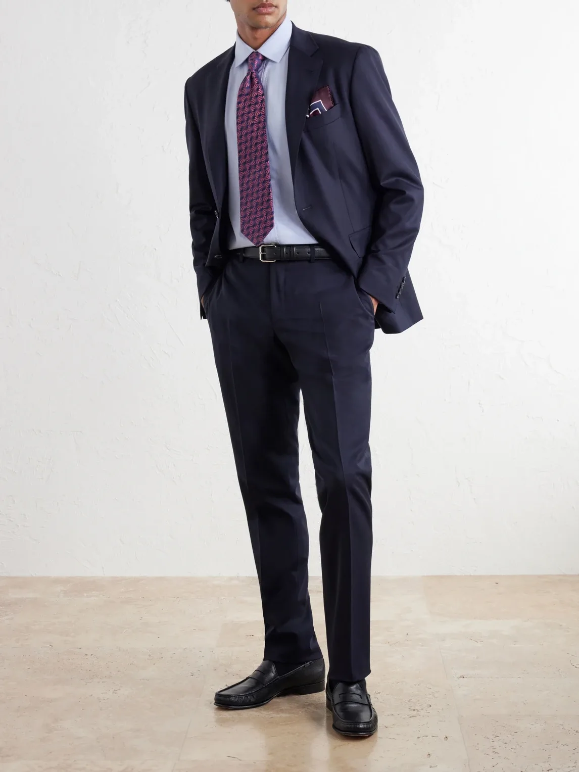Straight-Leg Wool-Blend Twill Trousers