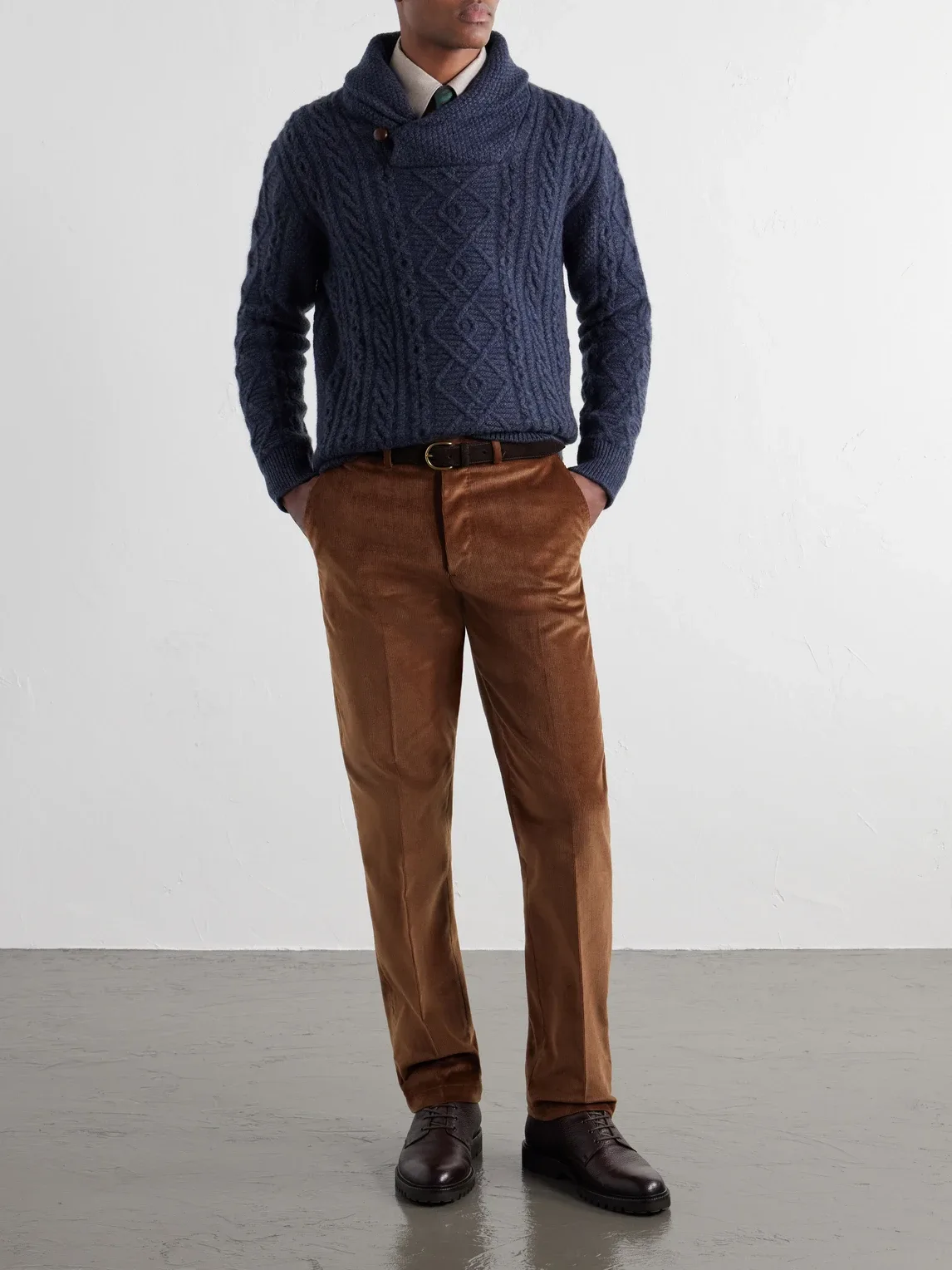 Straight-Leg Cotton-Blend Corduroy Trousers by Purdey
