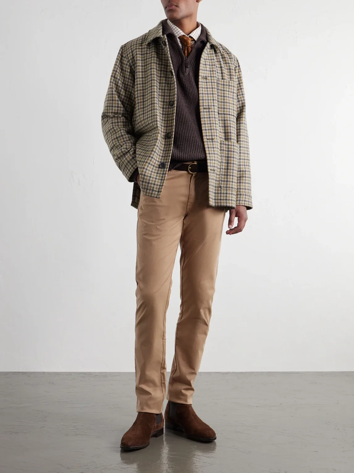 Slim-Fit Straight-Leg Cotton-Blend Twill Trousers by Purdey