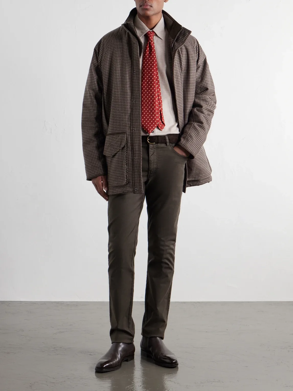 Cotton-Herringbone Shirt by Purdey
