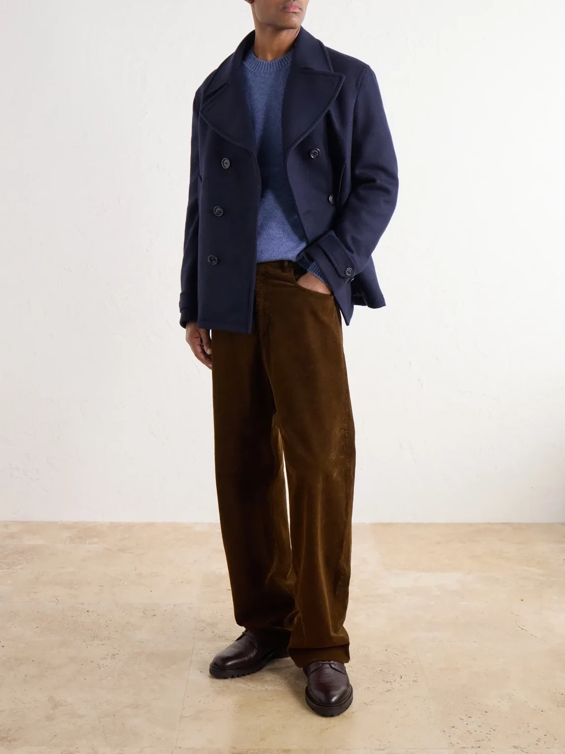 Ben Padded Wool-Blend Felt Peacoat by Valstar