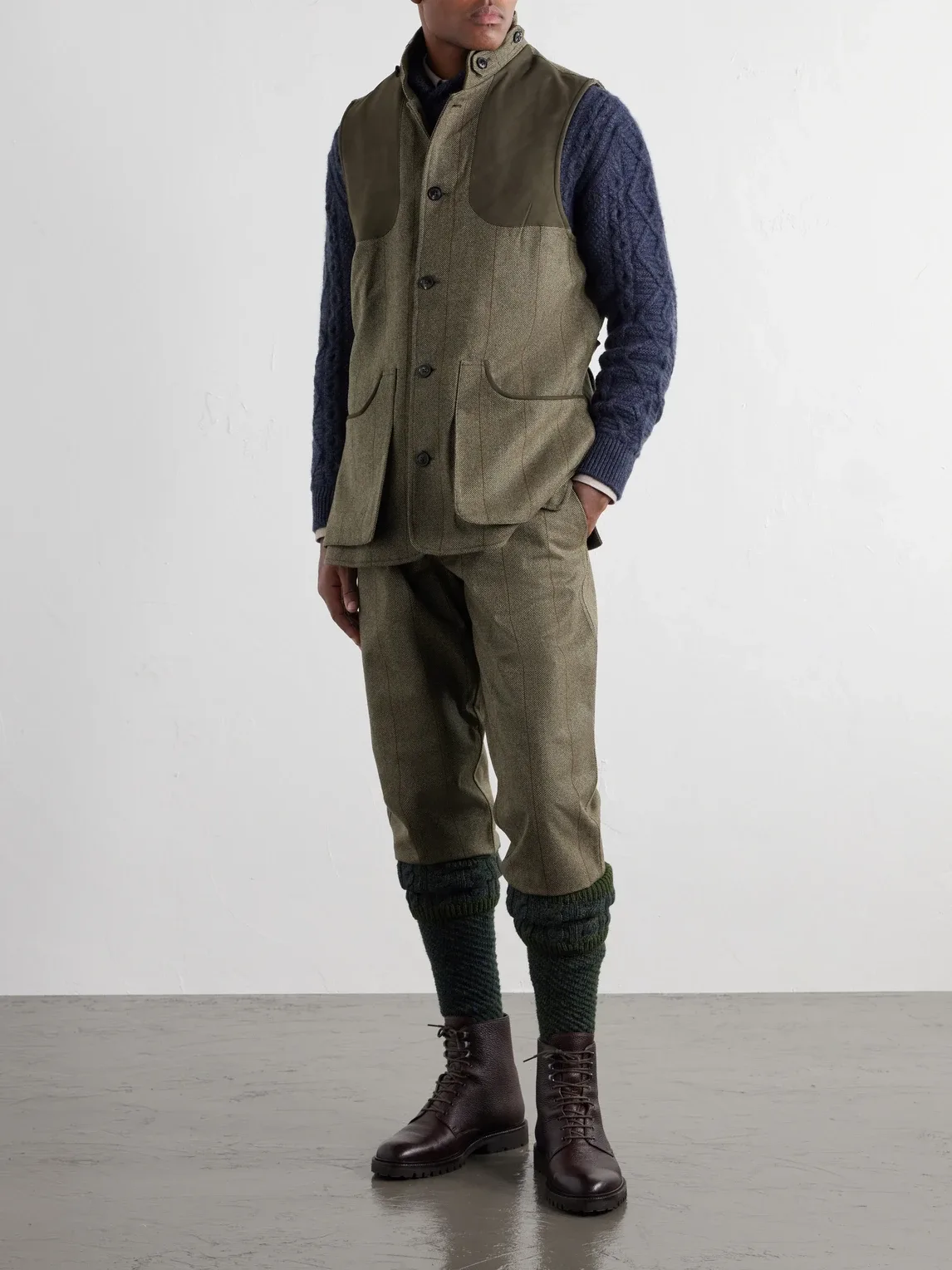 Herringbone Wool-Blend Tweed Gilet by Purdey