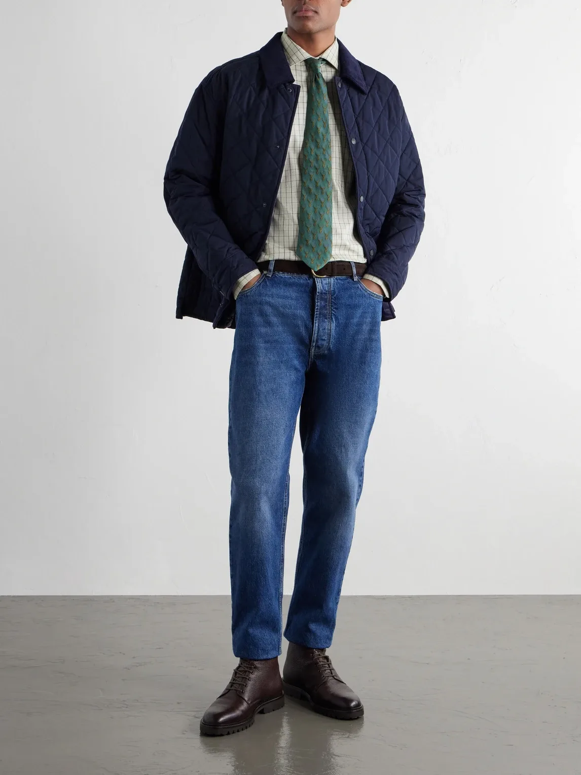Logo-Embroidered Checked Cotton-Twill Shirt by Purdey