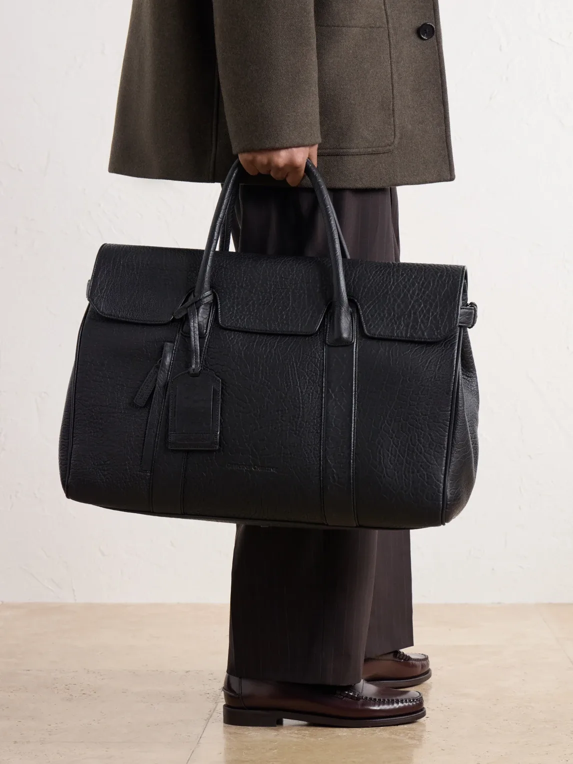 Bostonian/001 Leather Weekend Bag by Officine Creative