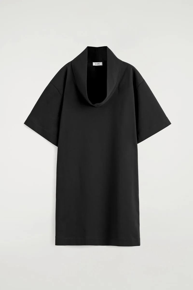 Mock-Neck Cocoon Mini Dress