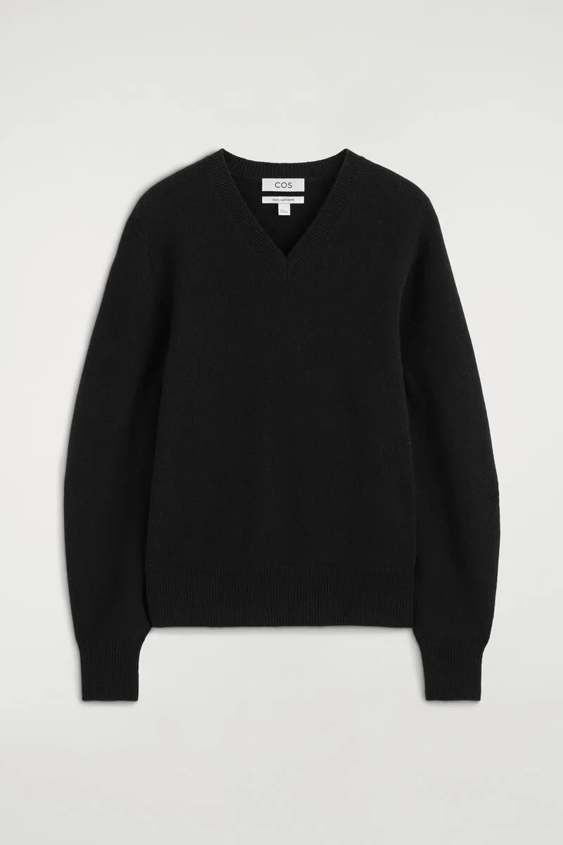 Sculpted Pure Cashmere V-Neck Sweater by COS
