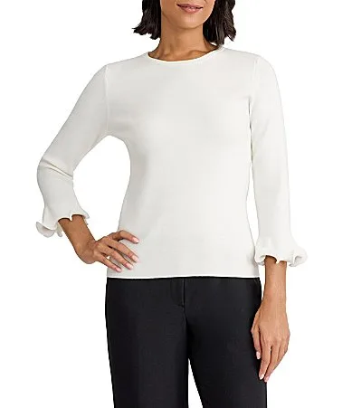 34 Sleeve Crew Neck Top by Kasper