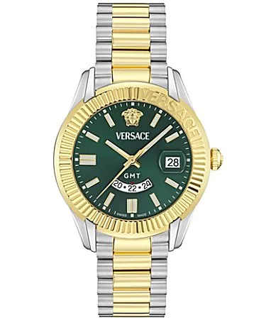 Apodis GMT 41mm Two-Tone Watch by Versace