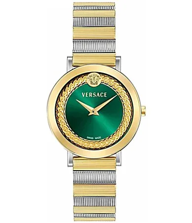 V-Libra Analog Two Tone Stainless Steel Bracelet Watch by Versace