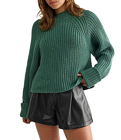 Low Tide Crew Neck Long Sleeve Knit Pullover Sweater by Free People