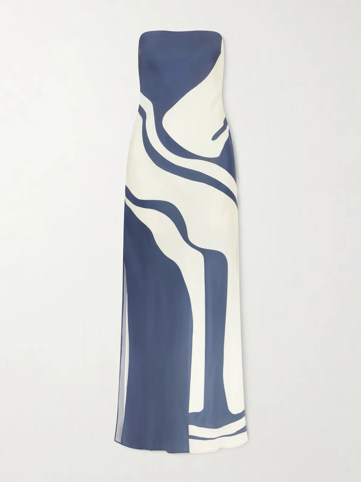 - Lilou Strapless Printed Silk-satin Maxi Dress -