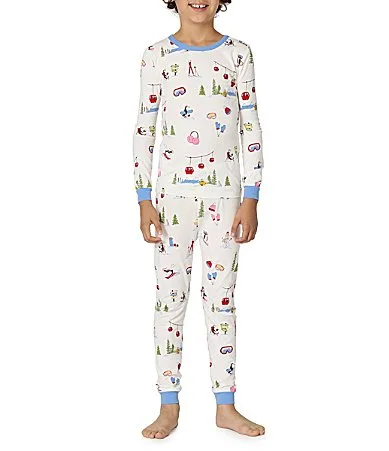 Long Sleeve Snow Much Fun Stretch Jersey Pajama Top & Pants Set by Bedhead