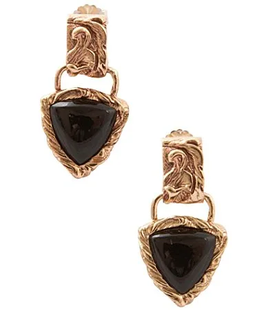 Midnight Luxe Golden and Onyx Drop Earrings by Barse