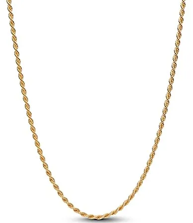 Textured Rope Gold Chain Necklace by Pandora