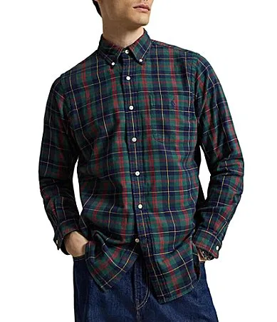 Classic Fit Plaid Double-Face Oxford Woven Shirt by Polo Ralph Lauren
