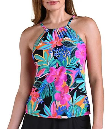 Palma Prisma Underwire Bra High Neck Tankini Swim Top by 24th & Ocean