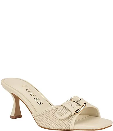 Dista Raffia Buckle Hardware Slide Sandals by GUESS