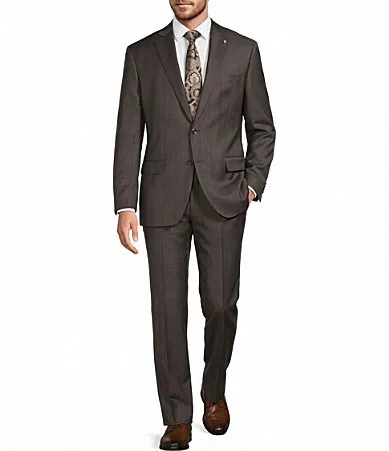 Chicago Classic Fit Flat Front Plaid Wool 2-Piece Suit by Hart Schaffner Marx