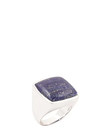 Starlit Silver and Lapis Statement Ring by Barse