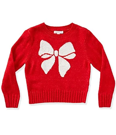 Long Sleeve Glitter Bow Sweater by GB