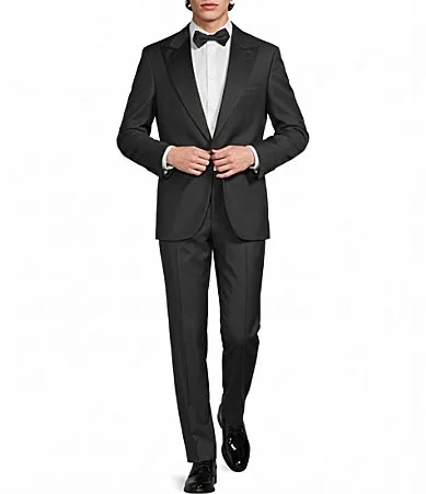 Modern Fit Flat Front Tonal 2-Piece Tuxedo Suit by Murano