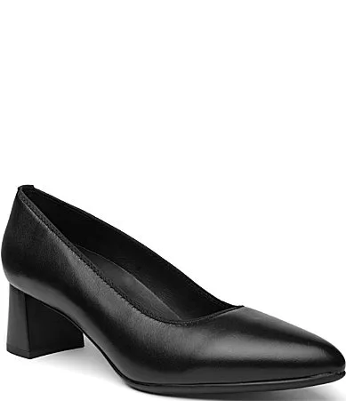 Amber Leather Block Heel Pumps by Ara