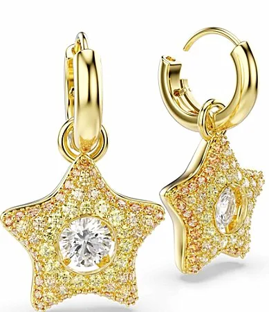 Sublima Round Cut Star Drop Earrings by Swarovski