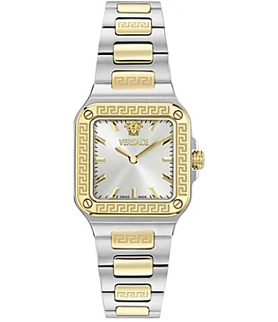 Greca Edge 30mm Two-Tone Bracelet Watch by Versace