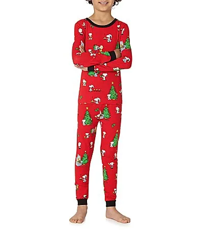 Long Sleeve Peanuts Merry Beagle Bright Pajama Top & Pajama Pants Set by Bedhead