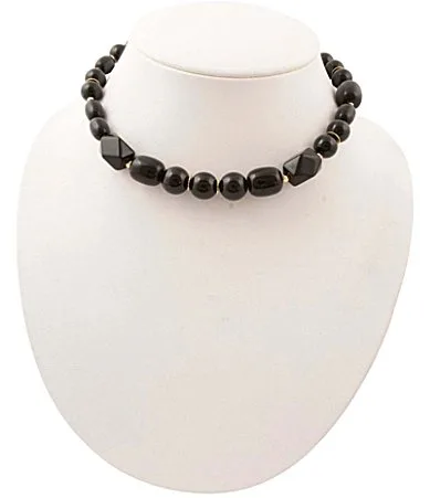 Midnight Luxe Golden and Onyx Collar Necklace by Barse