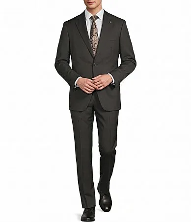New York Modern Fit Flat Front Tonal Plaid Wool 2-Piece Suit by Hart Schaffner Marx