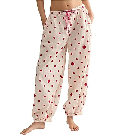Polka Dot Print Woven Lounge Pants by Free People