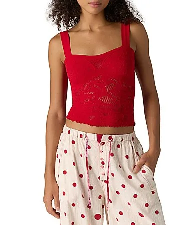 Sleeveless Sweetheart Neck Woven Heirloom Cami by Free People