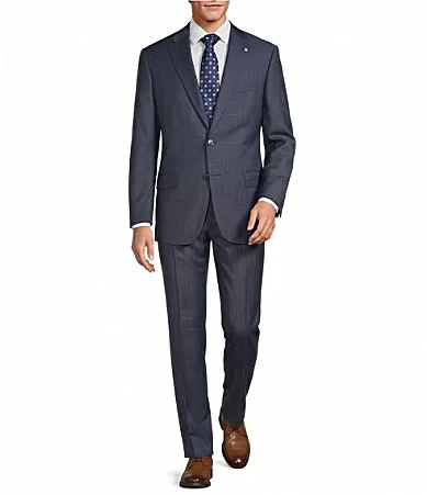 New York Modern Fit Flat Front Wool 2-Piece Suit