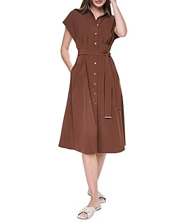 Collared Button Front Shirt Dress by Donna Karan