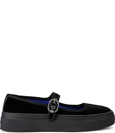 Mayfair Mary Jane Velvet Buckle Platform Trainer Sneakers by Kurt Geiger