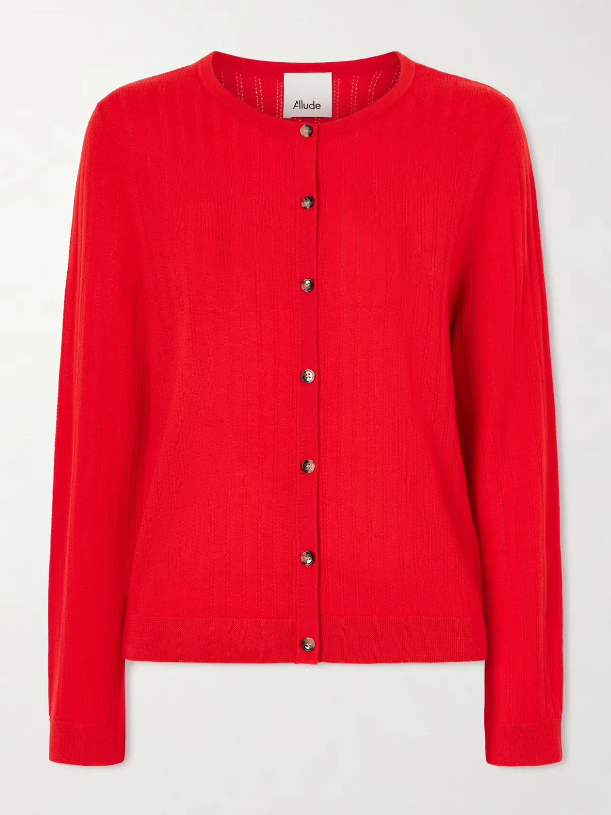- Pointelle-knit Virgin Wool Cardigan -