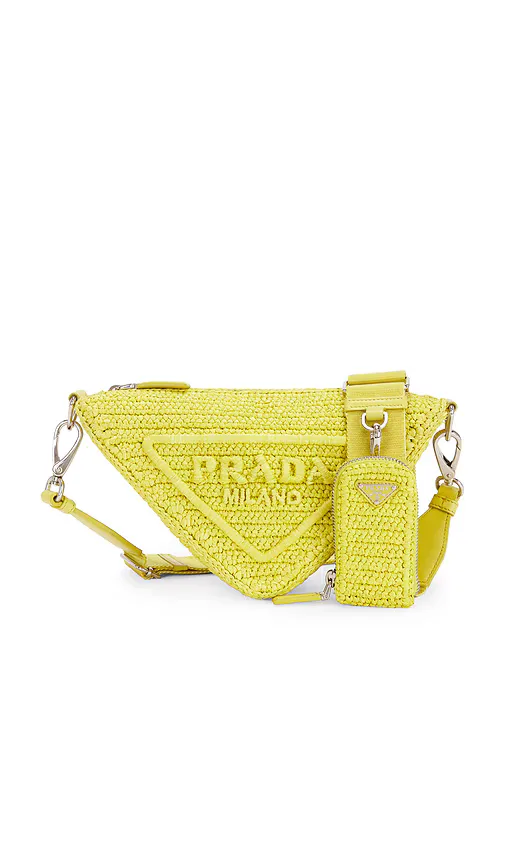 Prada Raffia Triangle Shoulder Bag by Fwrd Renew