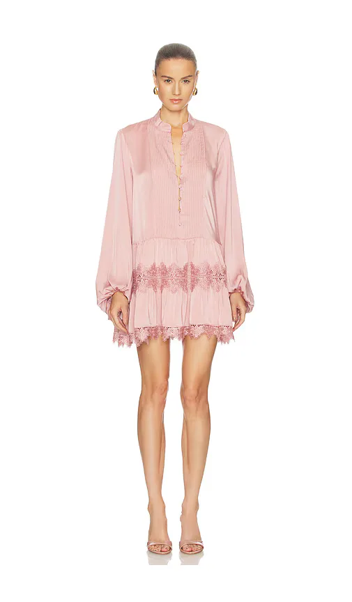 Antonia Lace Trim Mini Dress by Bardot